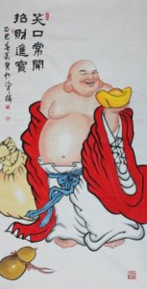 画家张箫贤作品—笑口常开，招财进宝