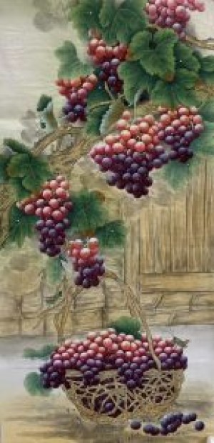 画家王修涛作品—紫气东来（工笔葡萄）
