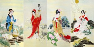 秦薇工笔人物作品