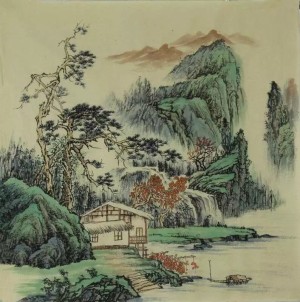 画家王慧古意山水六幅（四尺斗方）