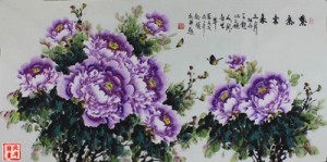 画家张钰瑛写意牡丹