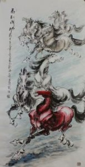 陈天祥写意作品—马到成功（四尺整张）