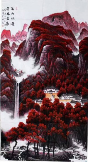 画家莫远峰《万山红遍》三幅