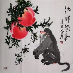 画家齐真作品：写意猿猴