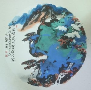 吴明龙最新作品：溪山悟道系列（泼彩山水）