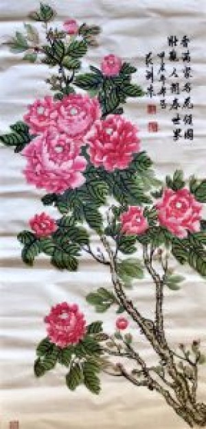 画家范淑荣牡丹作品：花开富贵