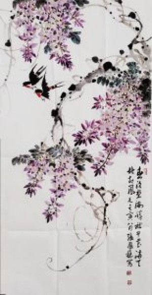 张国稳作品—紫气盈门燕归来