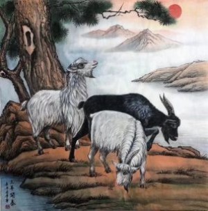 画家李勇作品（羊、鹤、鹰、虎、马）