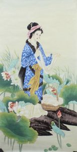 韦绍明工笔四美人图
