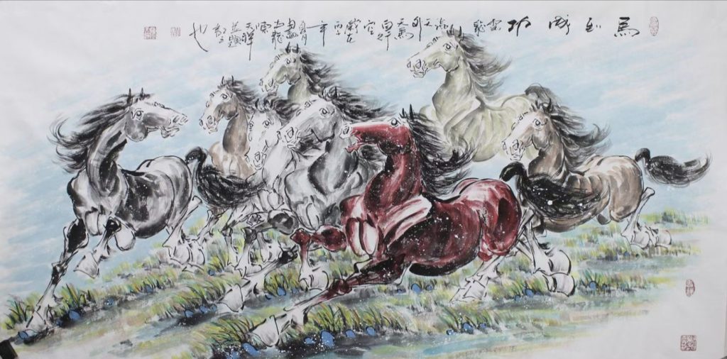 陈天祥作品—八骏图（四尺整张）