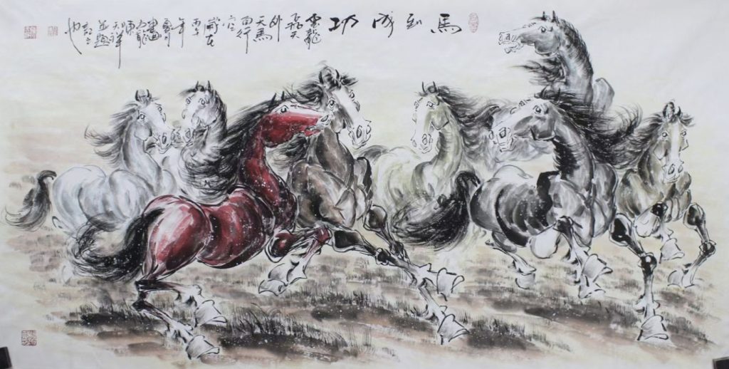陈天祥作品—八骏图（四尺整张）