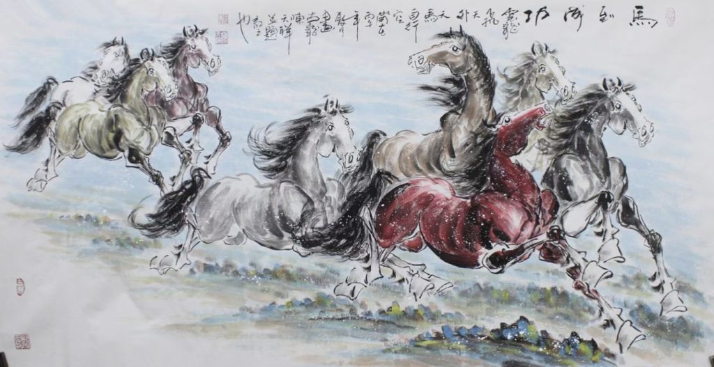 陈天祥作品—八骏图（四尺整张）